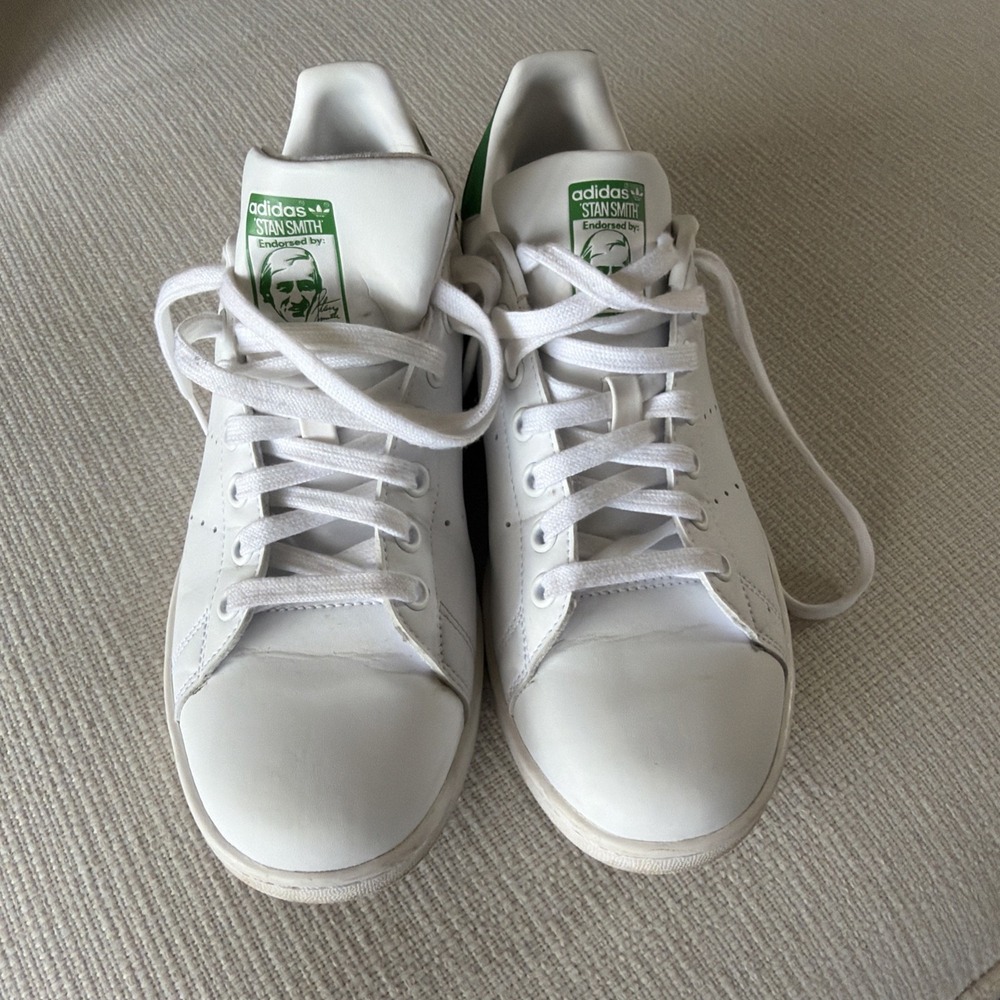 adidas Stan Smith White Green Womens Sz 9 - Picture 2 of 7